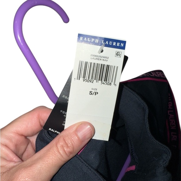 New! Lauren Ralph Lauren Logo Tape Navy/Pink 1/4 Zip Long Sleeve Dress Size S - Picture 5 of 6